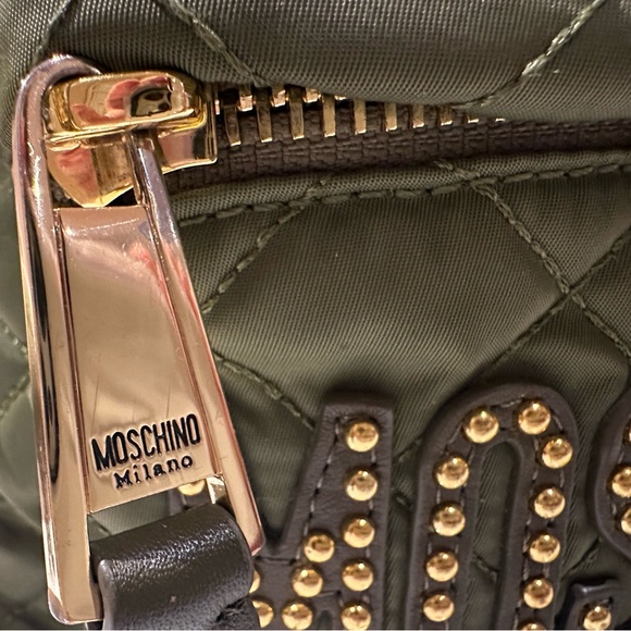 Moschino Studded Logo Backpack Quilted Nylon - Picture 9 of 16